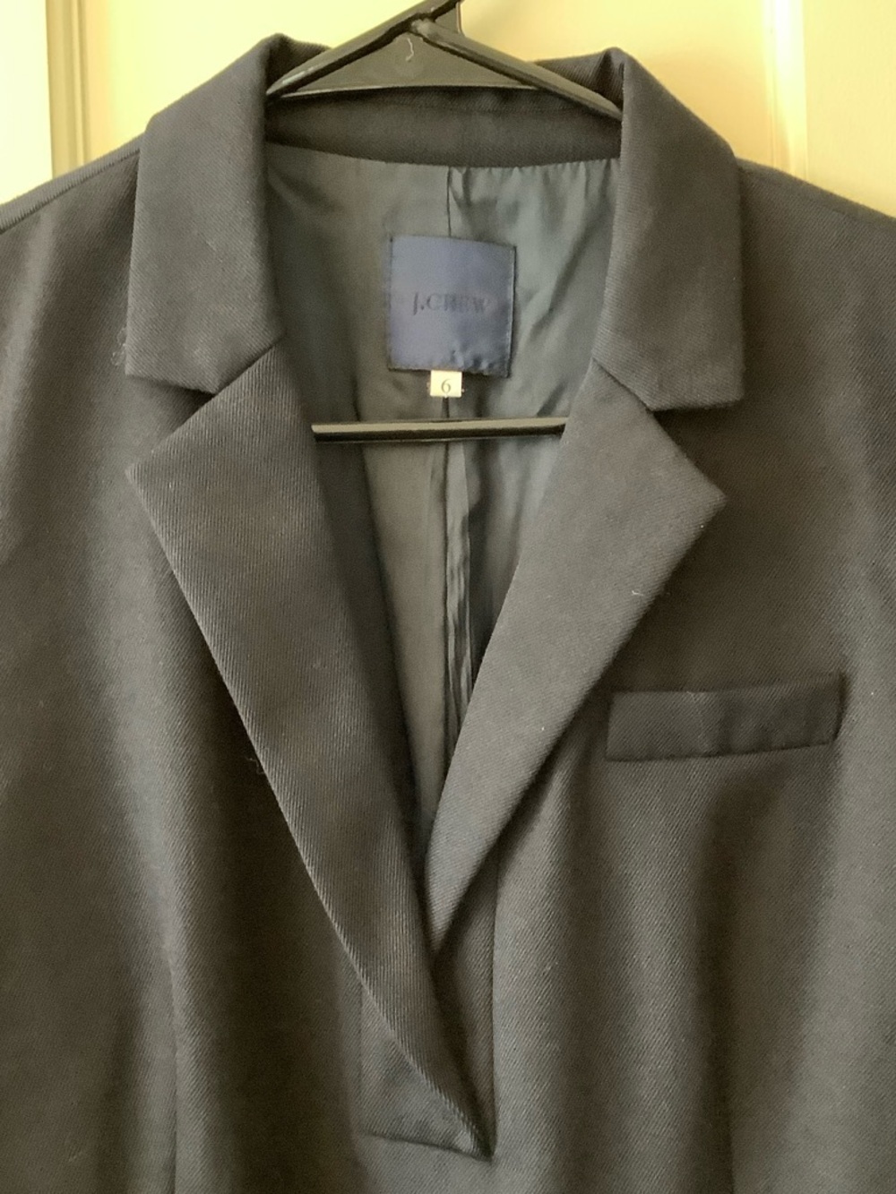 J. Crew Navy Single-Breasted Long Coat Dress - Picture 3 of 9